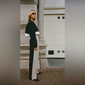 Zara Contrasting Varsity Pants